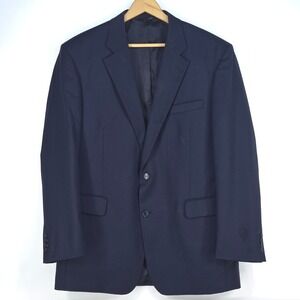 Jos A Bank 100% Wool Blazer 46L Navy Blue Pinstripe Classic Suit Jacket Corpcore